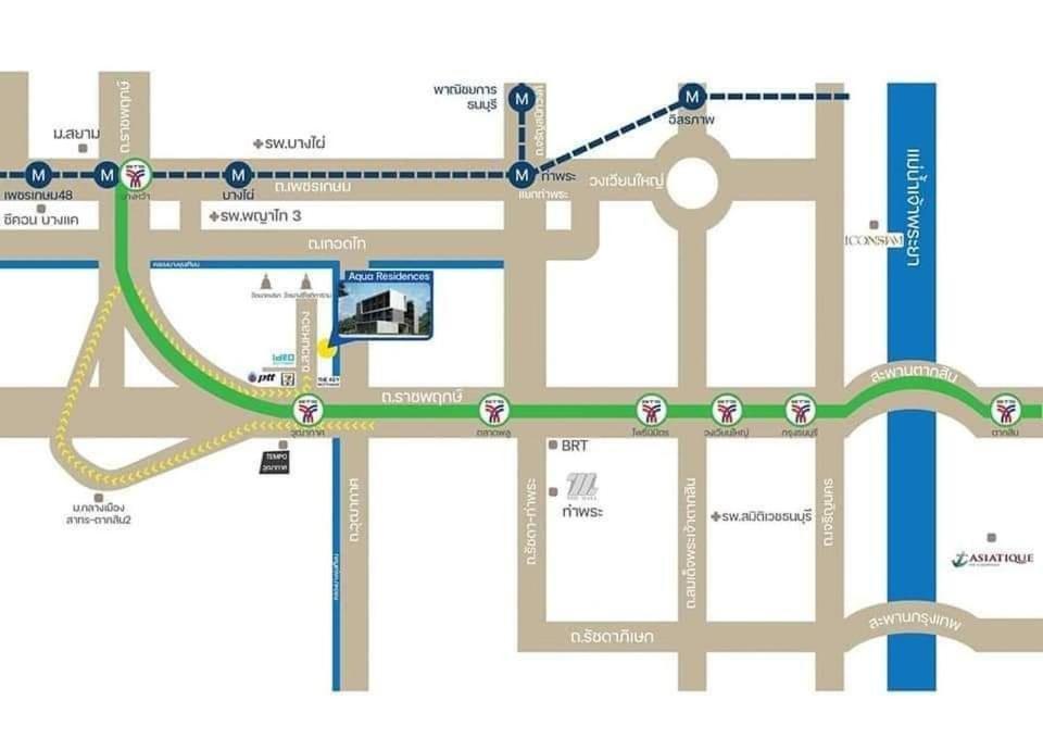 בנגקוק Aqua Residences อควา เรสซิเดนซ์ ห้องพักใหม่ให้เช่า ติดรถไฟฟ้าสถานีวุฒากาศ מראה חיצוני תמונה